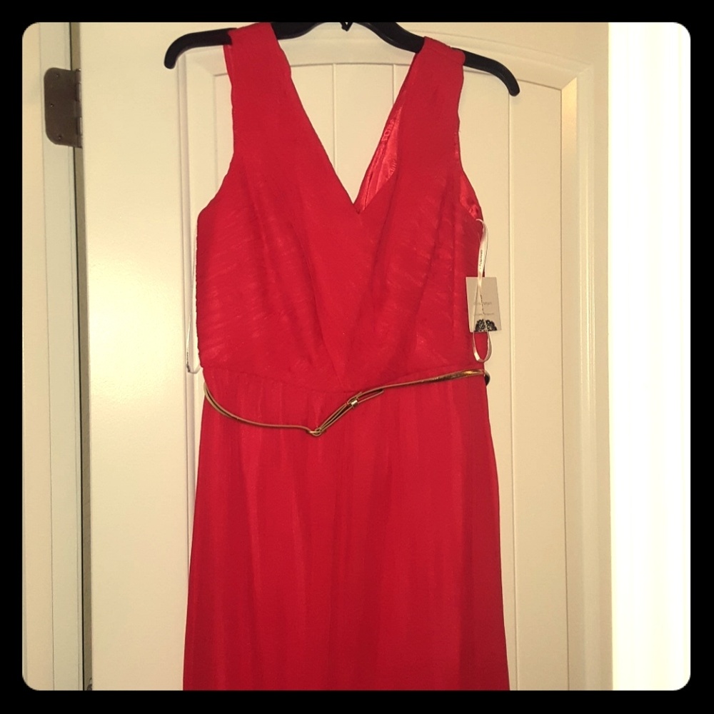 Brand new Donna Morgan V-neck red dress 12